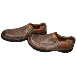 Mens Hush Puppies Slip On Shoes H100742 Brown 12W Balance Man Bounce Technology